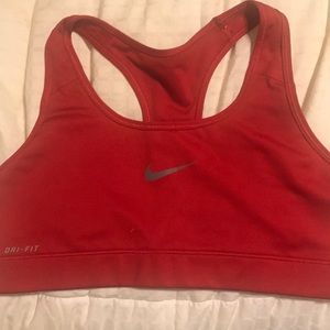 Red Nike sports bra